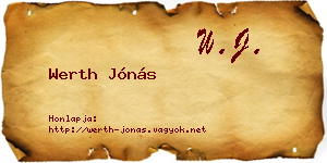 Werth Jónás névjegykártya